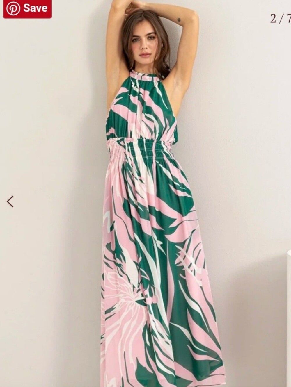 Floral Chiffon Halter Dress